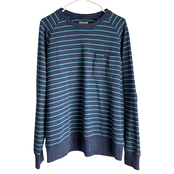 L.L. Bean Other - Men’s L.L. Bean Blue 'Lakewashed' Striped Cotton Crewneck Pullover Size Medium